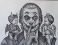 Retrato a lápiz Joker angel o demonio