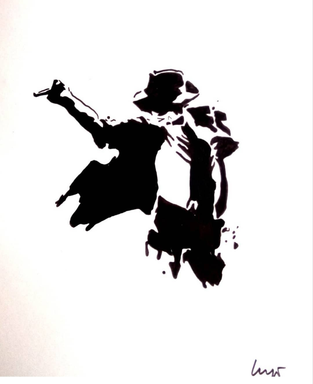 Ilustración a rotulador Michael Jackson